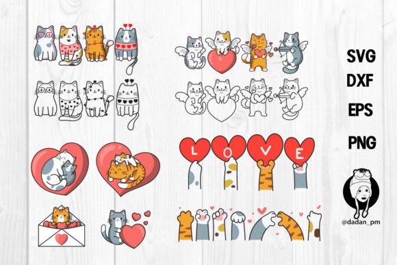 Bundle Cute Cat Valentines Day Svg Review