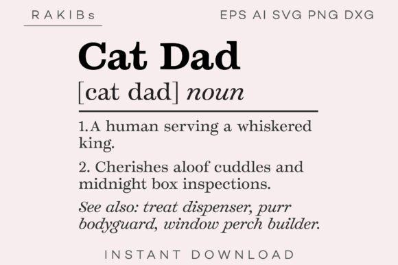 Cat Dad Funny Definition SVG PNG Review