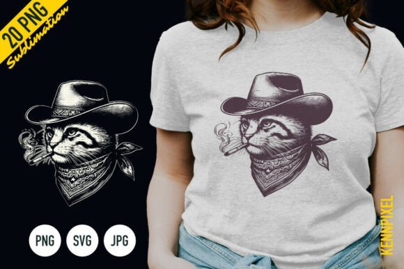 Cowboy Cat Smoking Shirt SVG PNG Review
