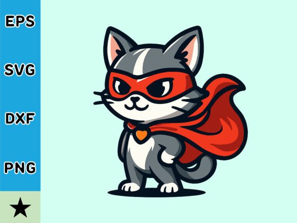 Cute Cat Superhero Svg Vector Review