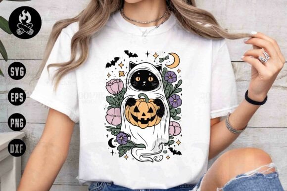 Cute Ghost Cat with Pumpkin SVG Review