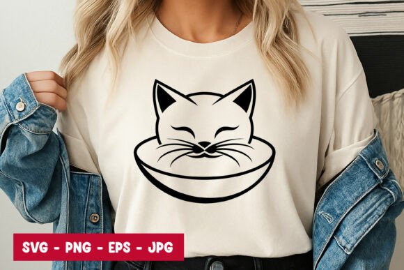Cute Sleeping Cat Face Design SVG PNG Review