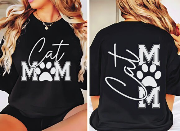 Front Back Cat Mom Sweatshirt SVG PNG Review