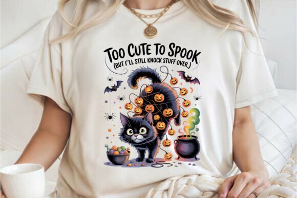 Halloween Cat Too Cute to Spook PNG Review