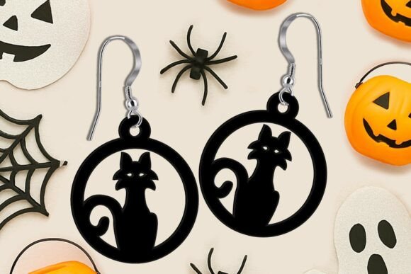 Halloween Cat Witch Earrings SVG Laser Review