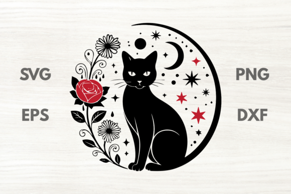 Mystical Rose Cat with Moon SVG Review