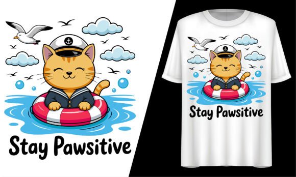 Stay Pawsitive Cat Captain Floating SVG Review